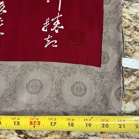 Beauty Leaf Silk Lightweight Chinese Characters Scarf - Picture 4 of 5